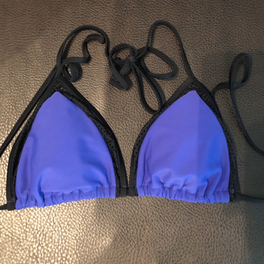 Cobalt and black triangle swim top